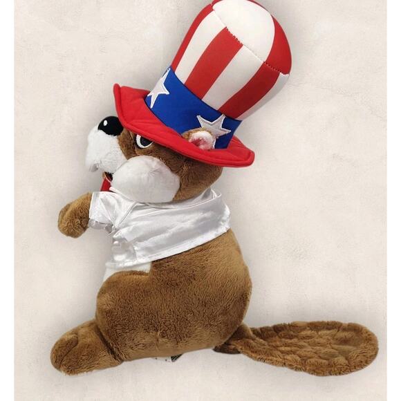 BUC-EE'S PLUSH BEAVER UNCLE SAM FOURTH of JULY 4th USA PATRIOTIC STUFFED ANIMAL - Picture 2 of 5